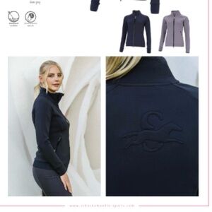 Schockemohle Small Women's Iris Zip up Navy Equestrian Sweater